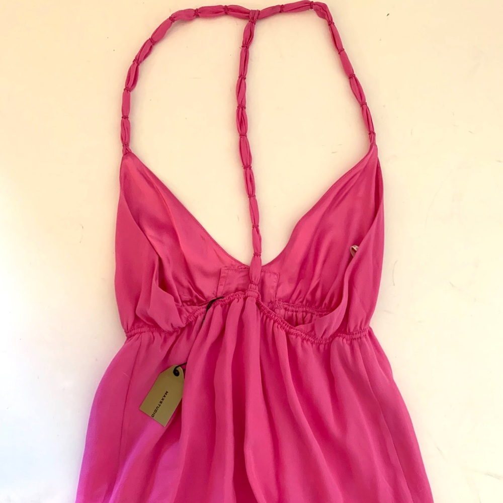 New Max Studio 100 % Silk Halter Top Size S